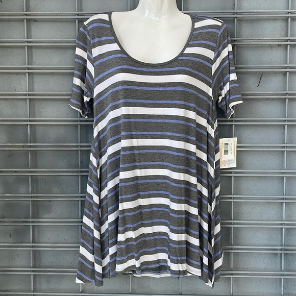 LulaRoe Striped & Printed Perfect T High Low Top-#0334 - Picture 5 of 12